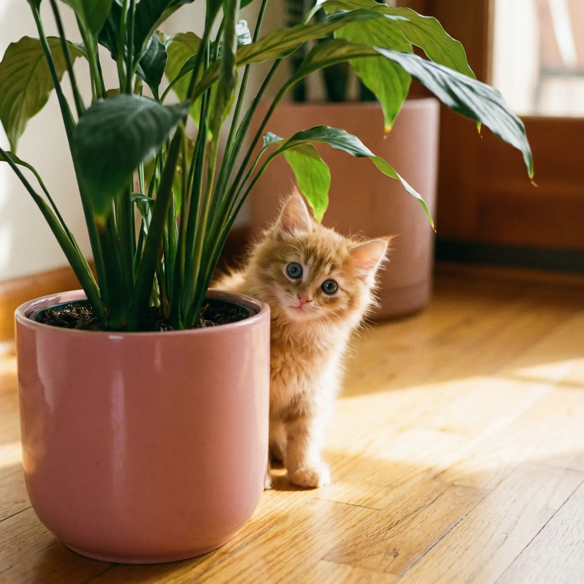 小猫从花盆后探头 - 硬汉3